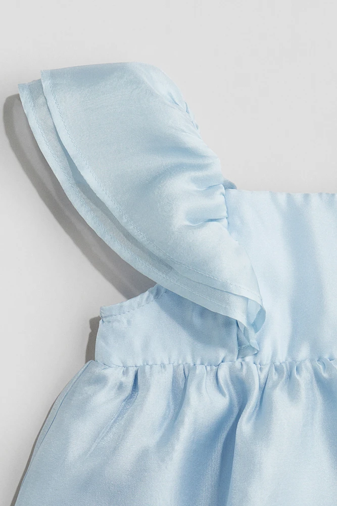 Flounced Satin Dress
