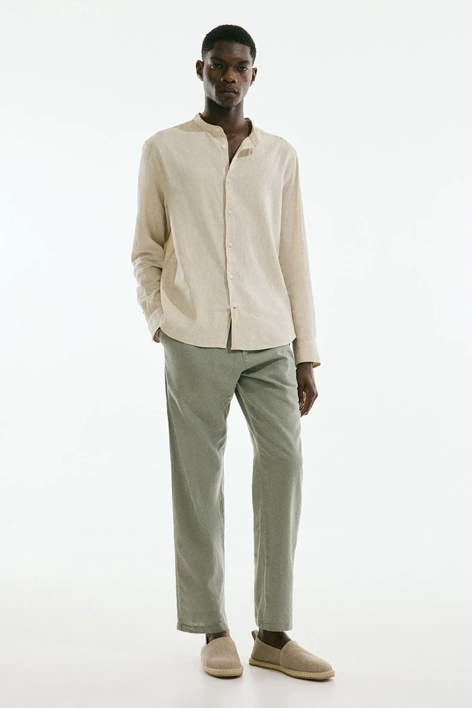 Regular-Fit Linen-Blend Shirt
