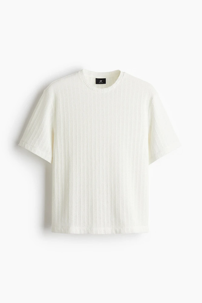 Regular Fit Crochet-Look T-Shirt
