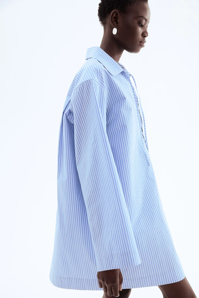 Lace-Up Shirt Dress