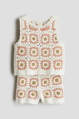 2-Piece Crocheted Cotton Set