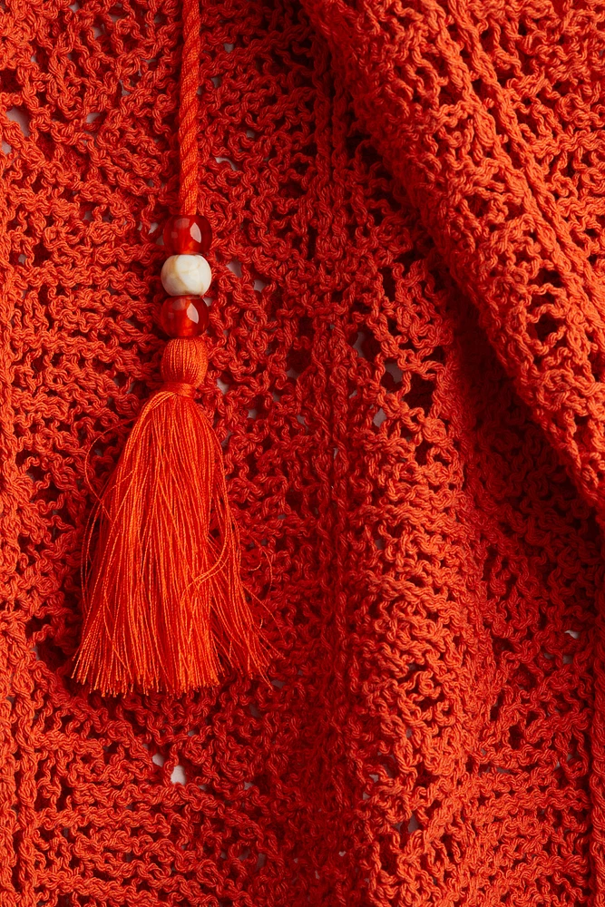 Crochet-Look Sleeveless Dress