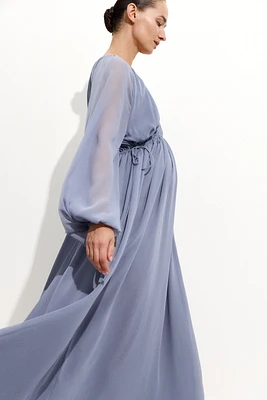 MAMA Balloon-Sleeved Maxi Dress