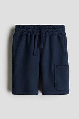 Brushed-Inside Cargo Sweatshorts
