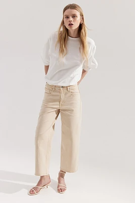 Jean court et ample Taille Haute