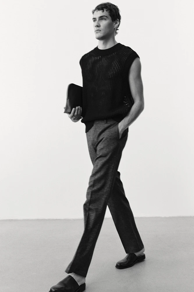 Regular-Fit Tailored Linen-Blend Pants