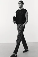 Regular-Fit Tailored Linen-Blend Pants