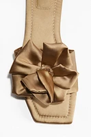 Appliquéd Satin Sandals