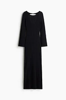 Open-Back Pointelle-Knit Dress