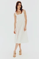 Tie-Back Poplin Dress