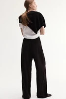Wide-cut Pull-on Pants