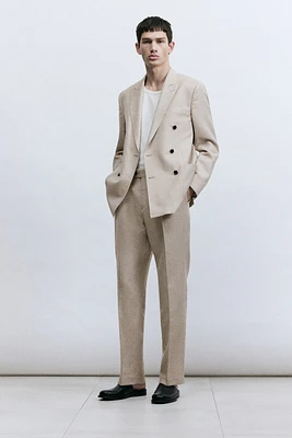 Regular Fit Wool-Blend Suit Pants