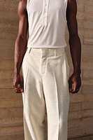 Loose-Fit Linen-Blend Suit Pants