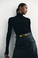 Coated Pencil Skirt