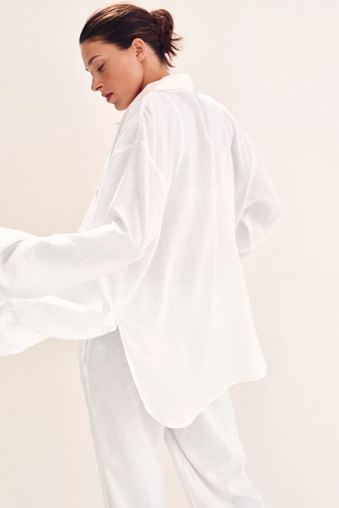 Linen-Blend Shirt