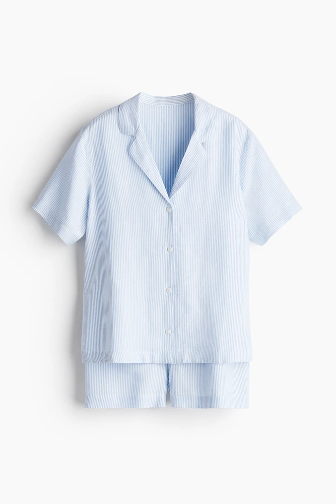 Linen-Blend Pajamas
