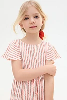 Flutter-Sleeved Cotton Dress