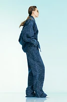 Oversized Bouclé Denim Jacket