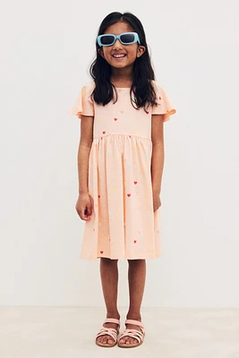 Robe à manches volants en coton