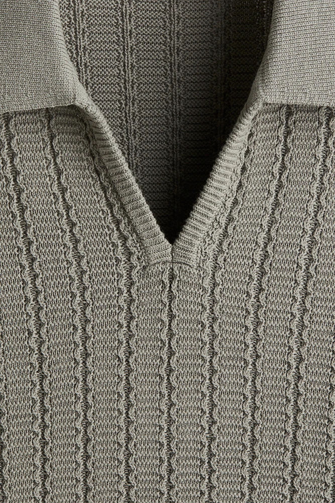 Regular-Fit Textured-Knit Polo Shirt