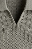 Regular-Fit Textured-Knit Polo Shirt