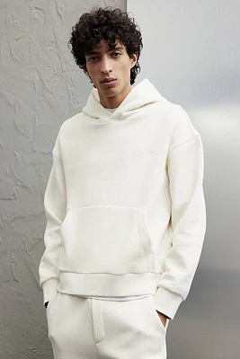 Loose Fit Ribbed Hoodie