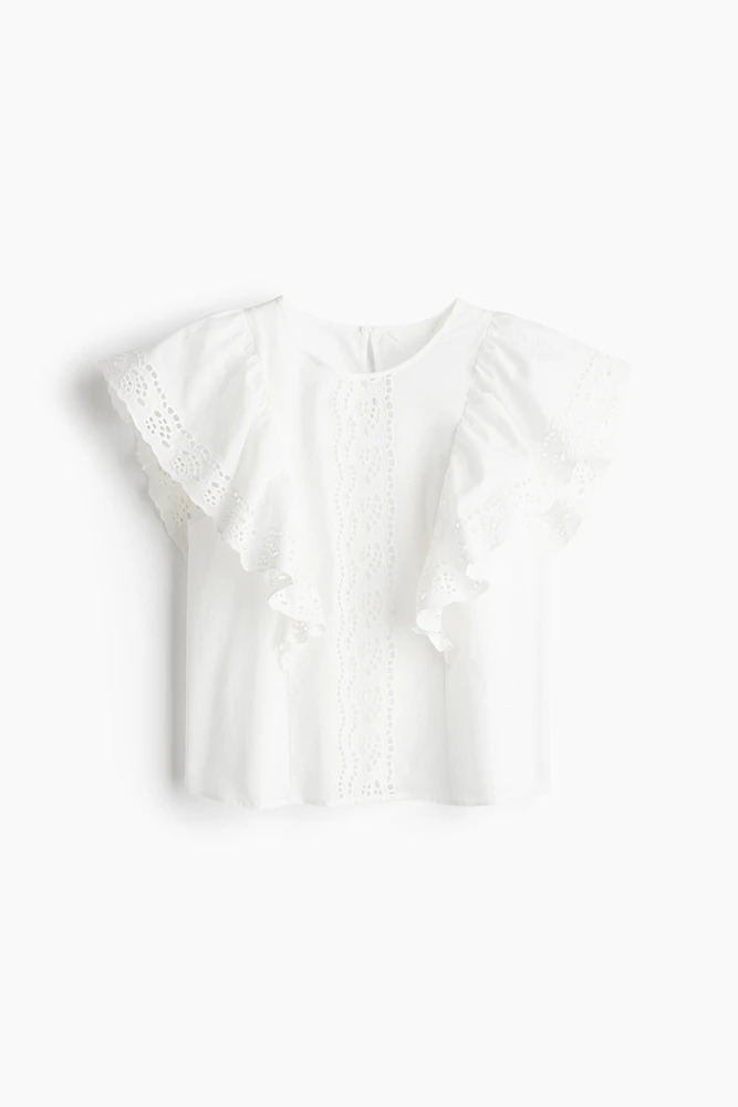 Blouse with Eyelet Embroidery