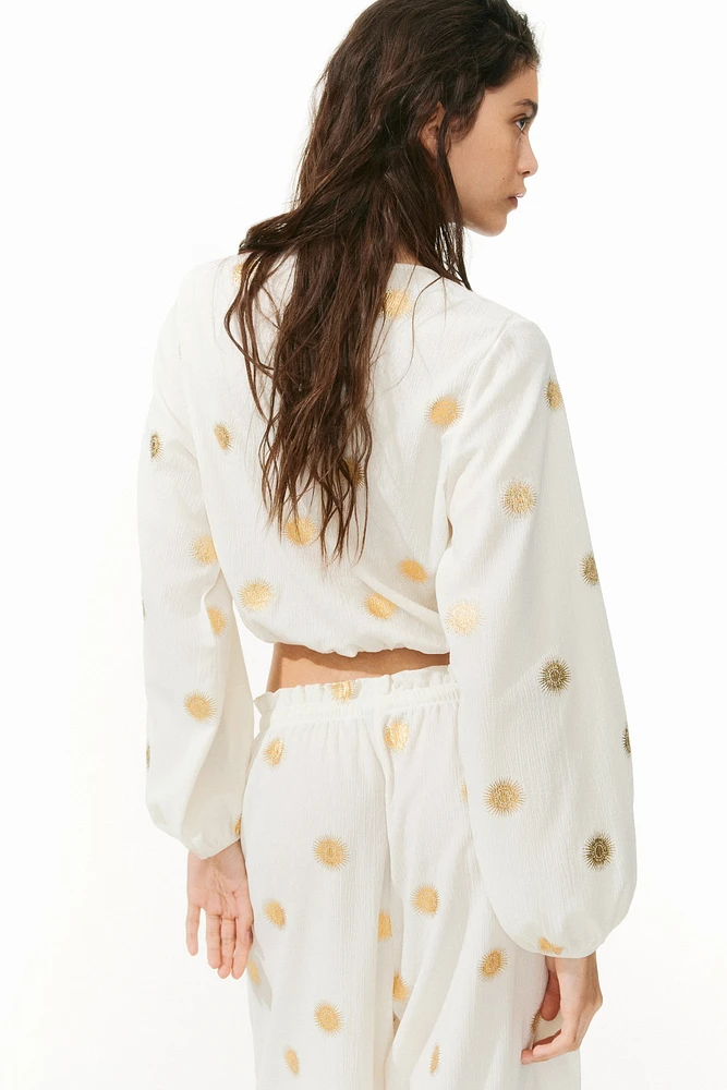 Crinkled Jersey Top