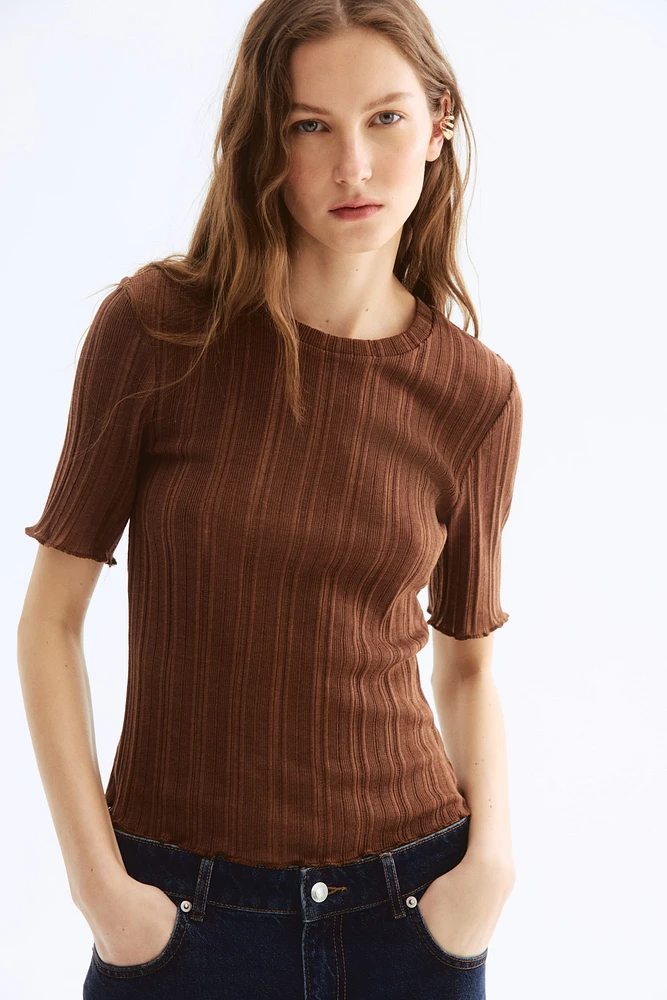 Haut en tricot côtelé