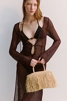 Straw Bag with Fringe