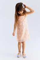 Appliquéd organza dress