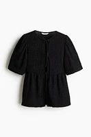 Tie-Front Peplum Top