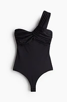 One-shoulder Thong Bodysuit