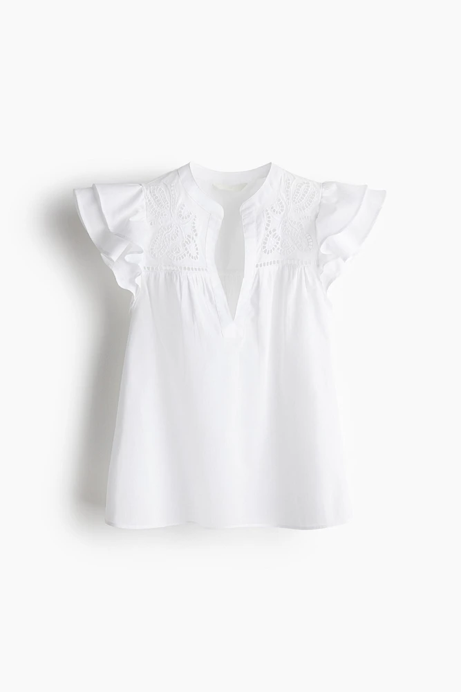 Blouse with Eyelet Embroidery