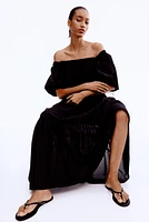 Robe maxi avec encolure carrée