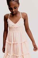 Smocked Ruffle-Trimmed Dress