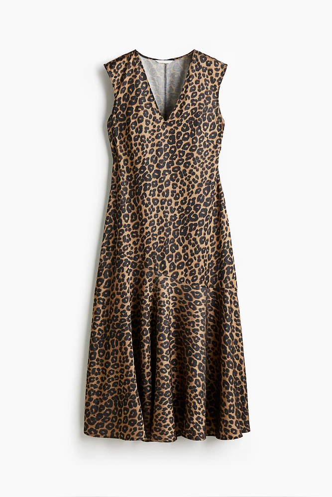 V-Neck Satin Dress