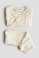 2-Piece Silk-Blend Cardigan and Pants Set
