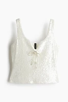 Bow-Detail Sequined Top