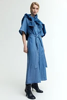 Tie-Belt Denim Dress
