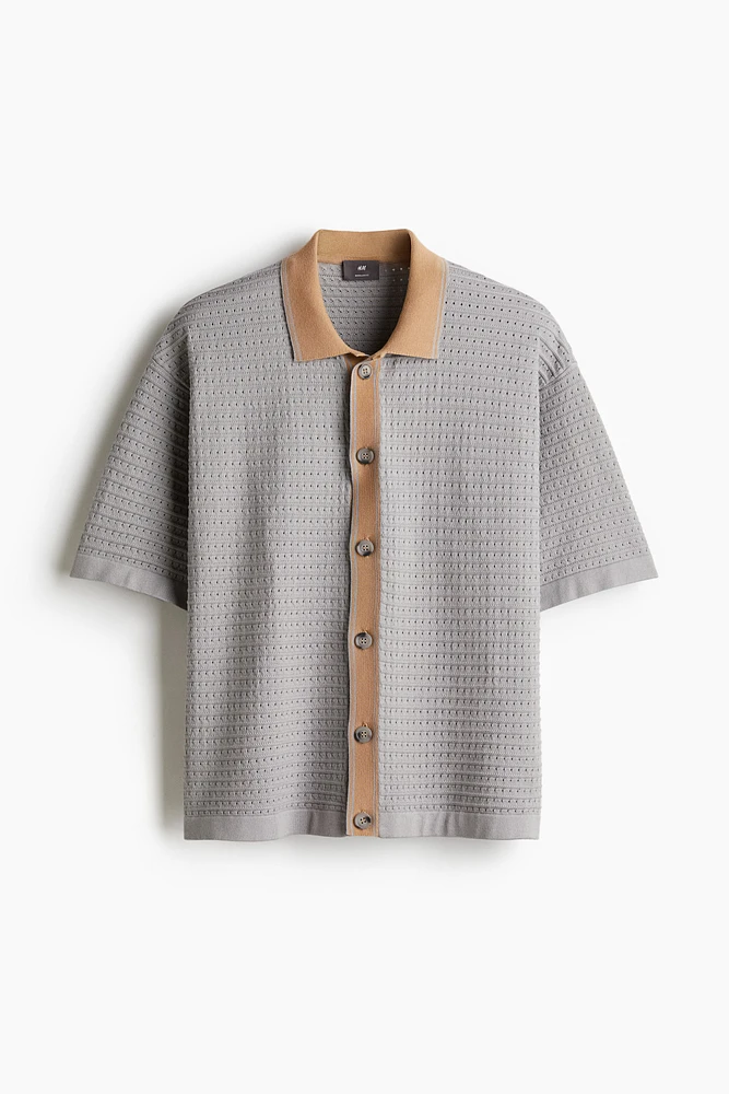 Regular Fit Pointelle-Knit Shirt