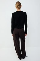 Short Fine-Knit Cardigan