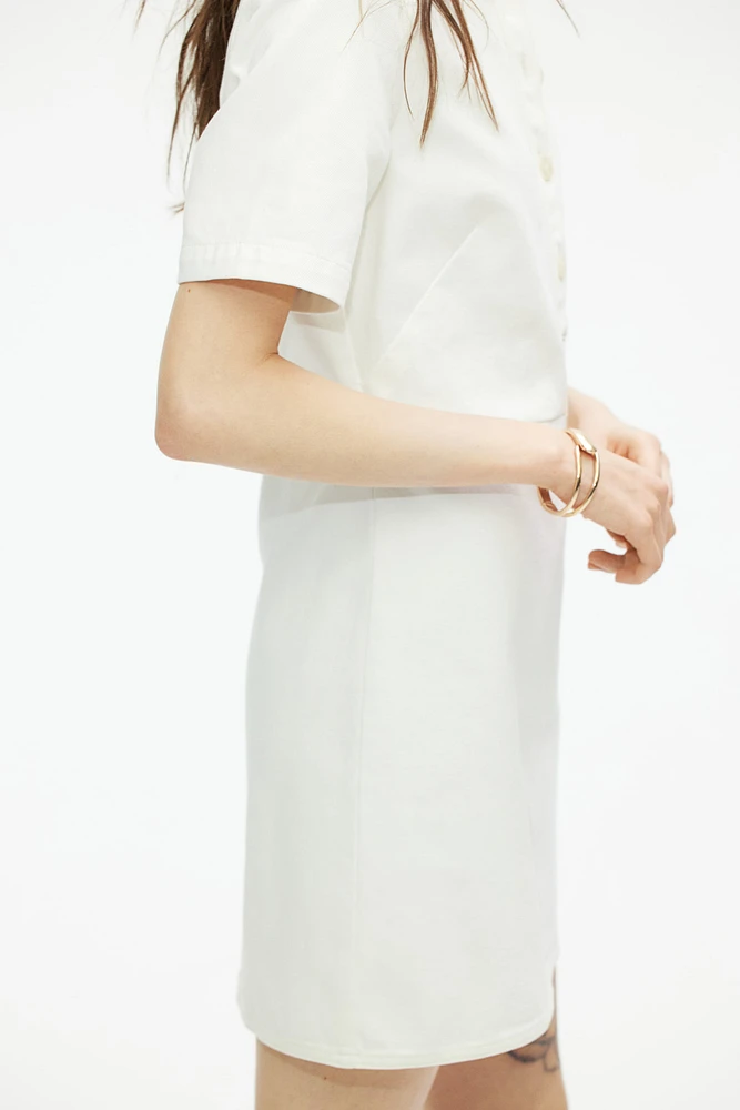 Denim Dress with Collar