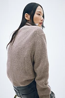 Rib-Knit Turtleneck Sweater