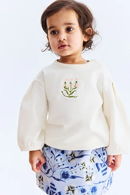 Sweatshirt with Embroidered Motif