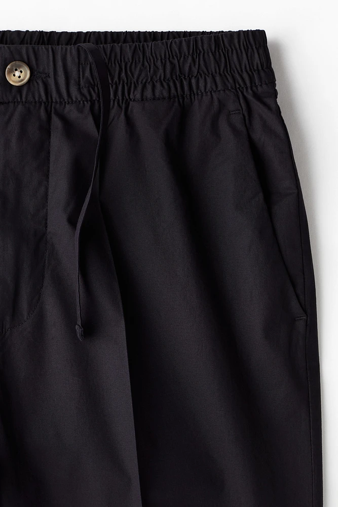 Regular-Fit Cropped Cotton Pants