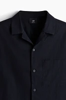 Regular-Fit Short-Sleeved Linen-Blend Shirt