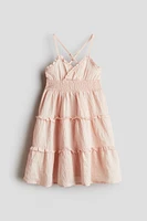 Smocked Ruffle-Trimmed Dress