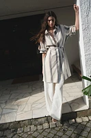 Linen-Blend Shirt Dress