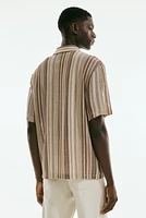 Regular Fit Crochet-Look Shirt